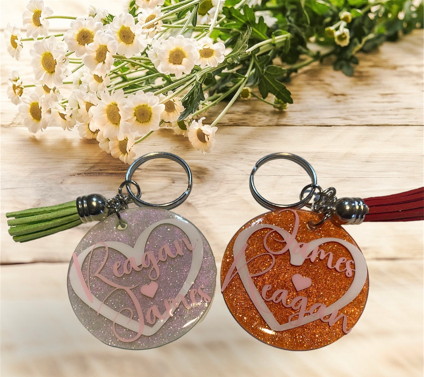 Personalized Custom Keychains Cured with UV Resin