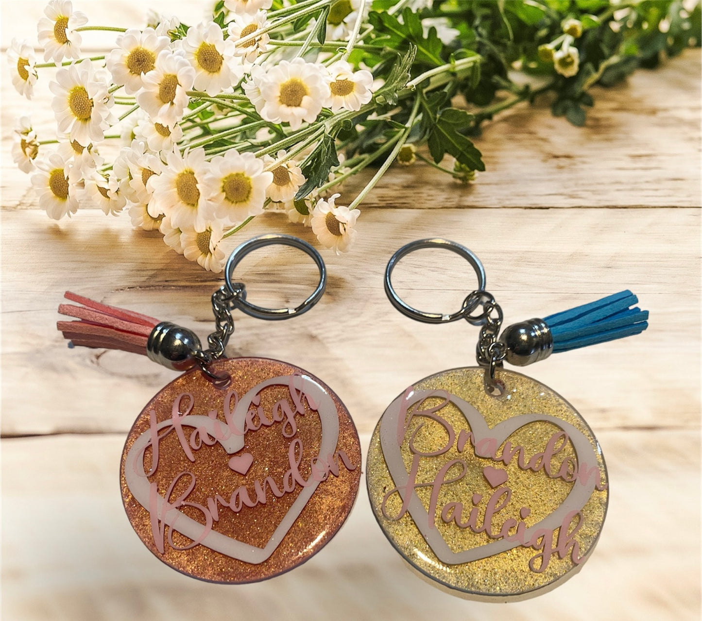 Personalized Custom Keychains Cured with UV Resin